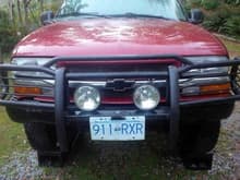 front end bush bar cusom cut to fit into my tow hook slot's. PIAA's lights nice and bright