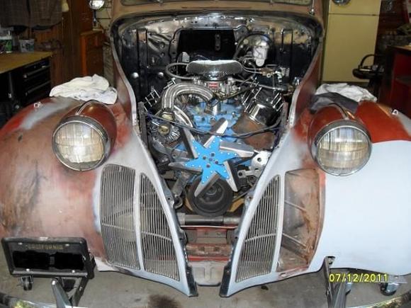 '39 Pontiac Deluxe 8 Touring Sedan - Motor installed and running - Body work started and headlamps just finished being restored.