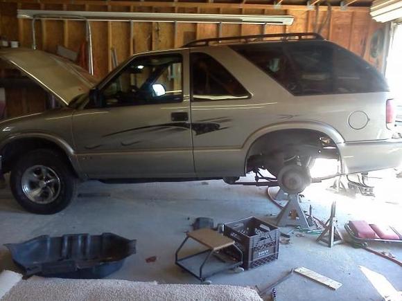 Taking the tank out, had too take the tire off to get the hose clamps off for the fill hose. they had the clamps turned towards the frame, and it was impossible to turn them.