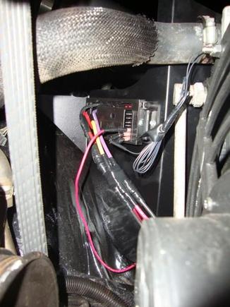 VCM for electric fans mounted to inside heat shield for CAI (Best Shot)