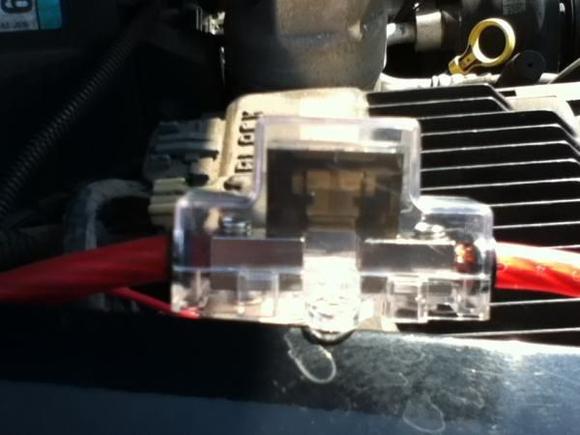 100w fuse (its the biggest i can get my hands on without ordering off the internet)