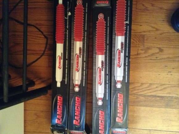 New Rancho RS9000XL shocks. I know the boxes all look the same but I did check them all and they came with the 2 front and 2 back shocks that I ordered.