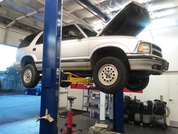 Installing new fuel pump,vent valve, fuel filter at work.