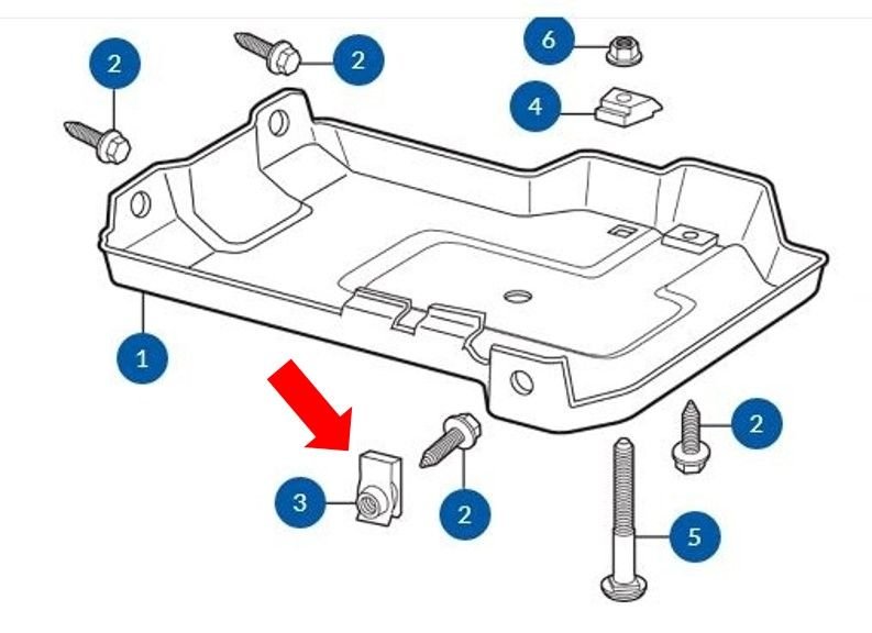 The missing bolt threads into a missing 