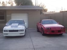 Left: Dad's 87 Monte Carlo SS Areo Coupe
Right: My 89 Camaro RS