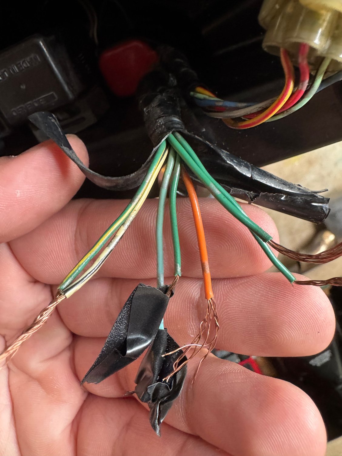 Wires coming from bike