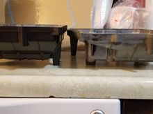 Although the 97 pan on the left is taller than the 96 on the right, the bottom configuration is different. Therefore it doesn't use more oil than the 96 stock amount of around 4 qts.