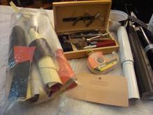 Tools of the trade. Squeegee, tape, Exacto kit,