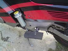 Klicktronic electric gearchanger,and footpeg turned into a footplate,cause i only have one leg!!!