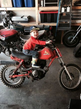 85 XR80R. Seized motor, missing parts. He'll grow into it