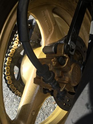 Rear brake caliper mod