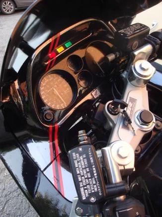 Black Chrome with red and black racing stripe.