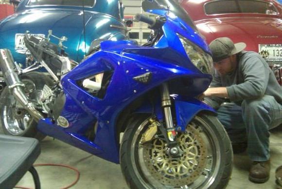 smoked LEDs,my buddy jared helpin me out i cant work on that side of the bike at the moment