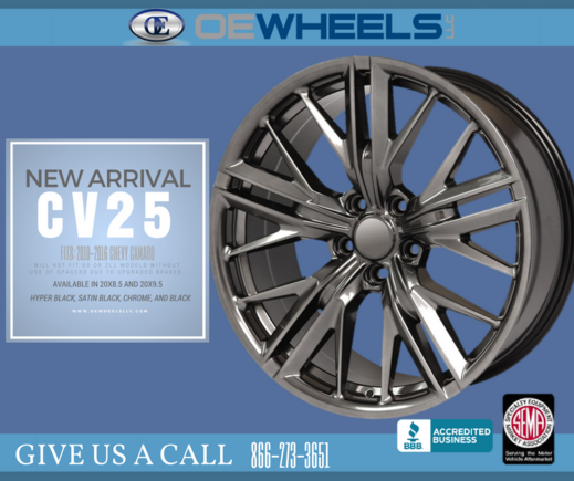 CV25 from OE Wheels in Hyper Black 20x8.5 (front) 20x9.5 (rear)