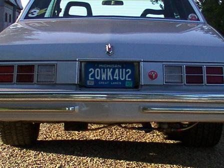 carls rear end-this is what people ususally saw when we left the stop sign