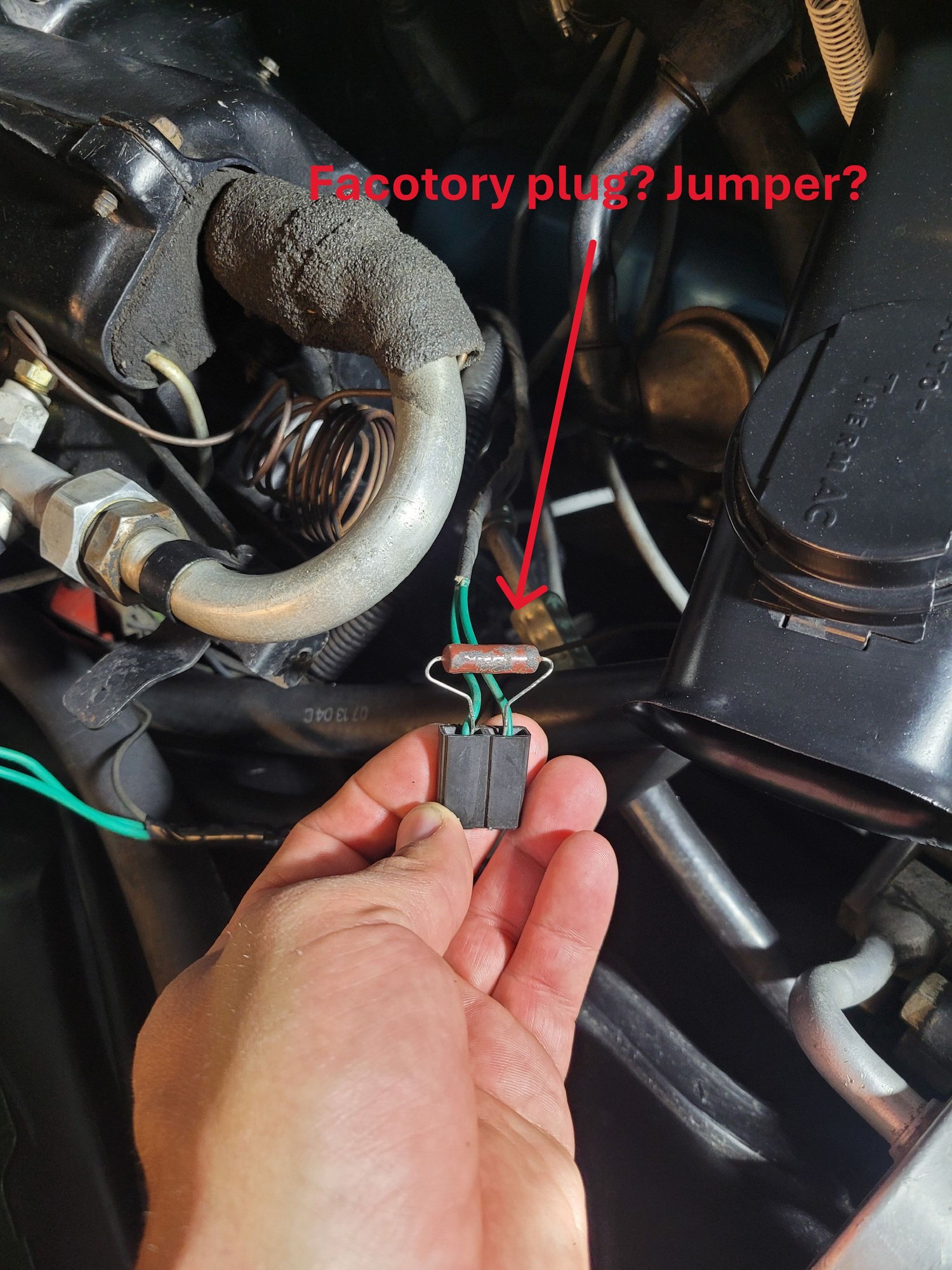 Is this a factory plug? It was hidden/tucked away by the evaporator box. Is that a jumper?