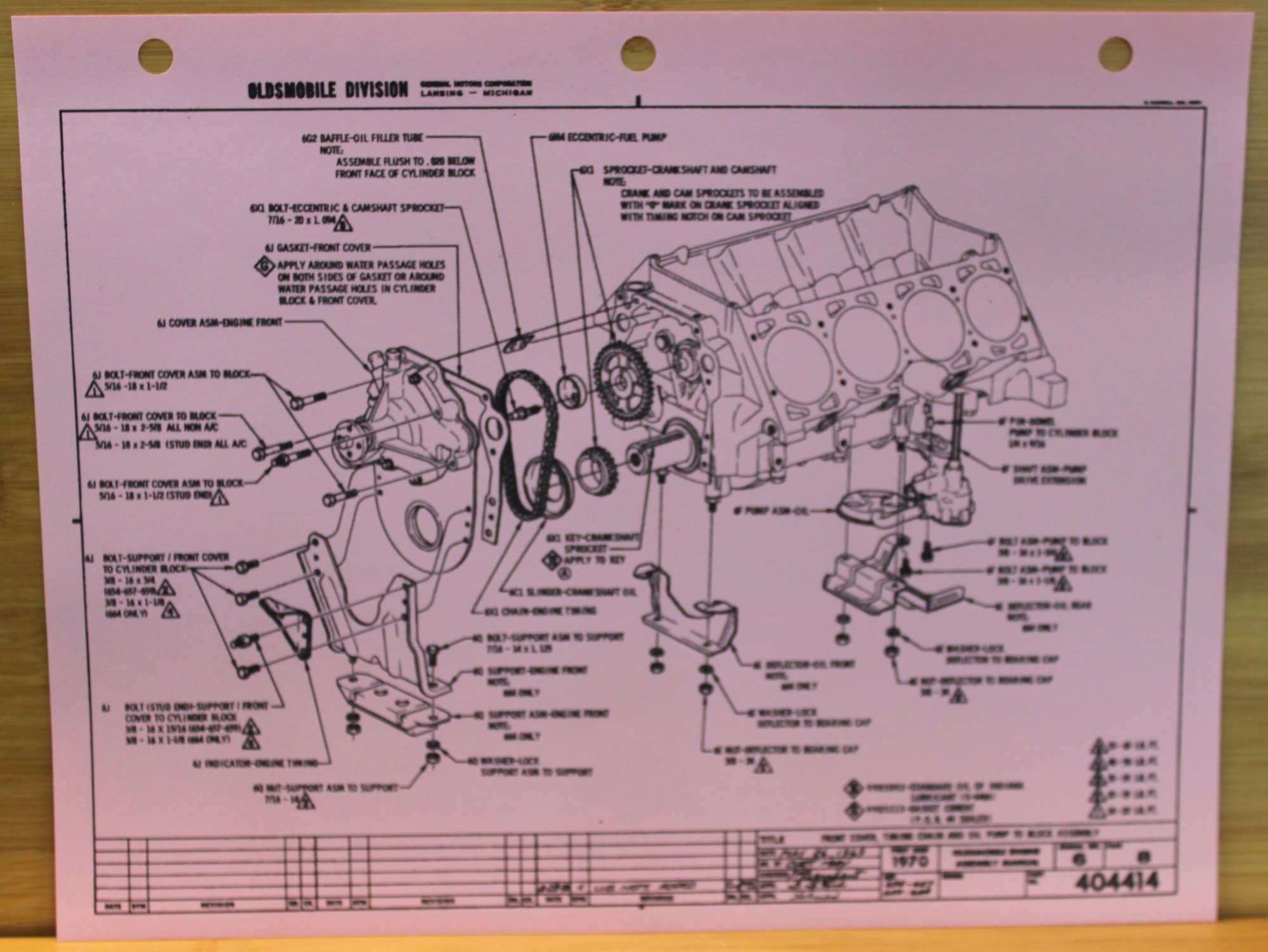 1970 Oldsmobile Engine Assembly Manual (reprint)