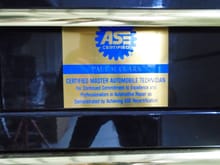 ASE Master Technician. The recertified notation means I have held Master Tech status a LONG time...