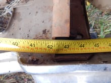 This measurement is on the front of the bumper brackets, 42 1/4"