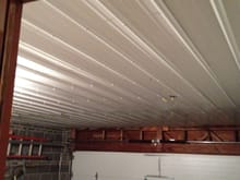 Insulated the ceiling and put up metal covering