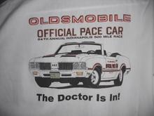 the back of the Dr. Oldsmobile lab coats Jeff had made for us.