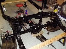 painted frame and building the suspension.