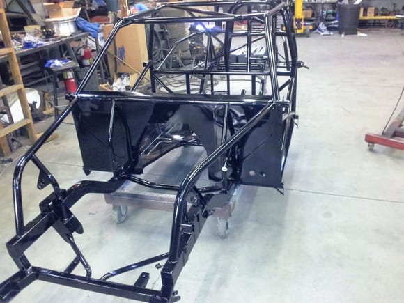 This is what the chassis looked like before body was added to finish tin work. It is totally powder coated.