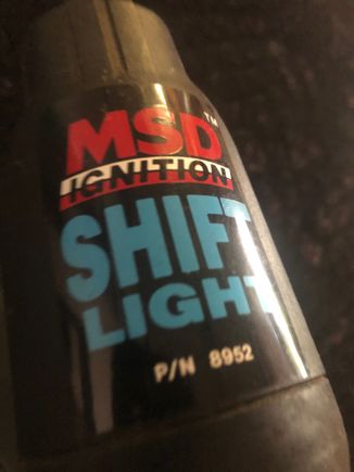 MSD shift light. The same rpm modules from Autometer tach and shift lights will work. $40 make offer?