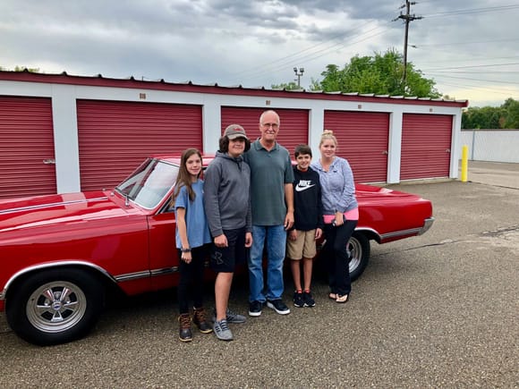 My grandchildren, Allie, Owen, me, Ethan and daughter Sara the day I bought the 442. 9-28-19. 