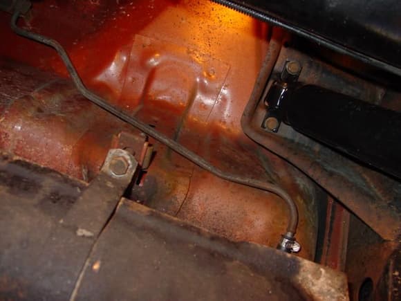 Red Oxide, Underside near fuel tank.  The whole underside of my 71 CS Framingham car is this red color.