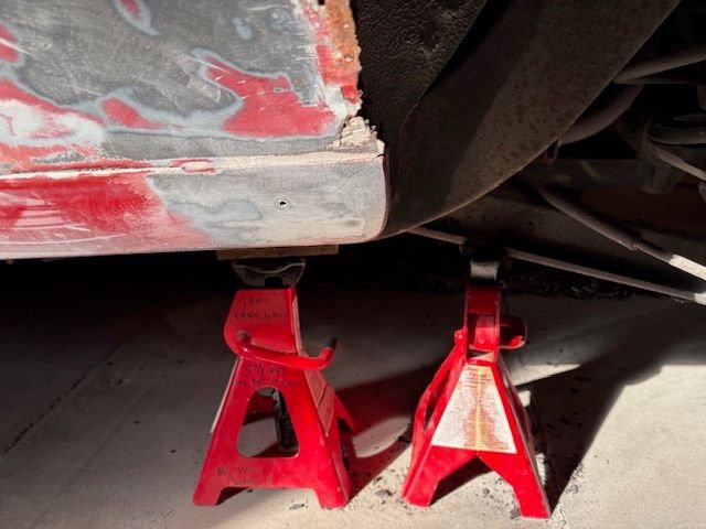 But then I remembered that the front of the quarter panel does not go all the way down to bottom of frame.  The sill piece under the door integrates with it.  I just don’t know how the connection is made?  I’ll discover that during disassembly 