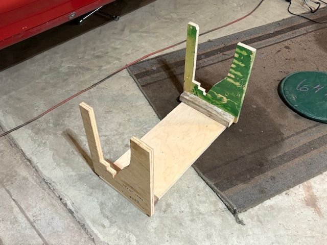 I am a carpenter, so jigs and fixtures, I understand.  Held a piece of 3/4� plywood on end of door, traced around it, jig sawed it out, adjusted it a little nd came up with this.