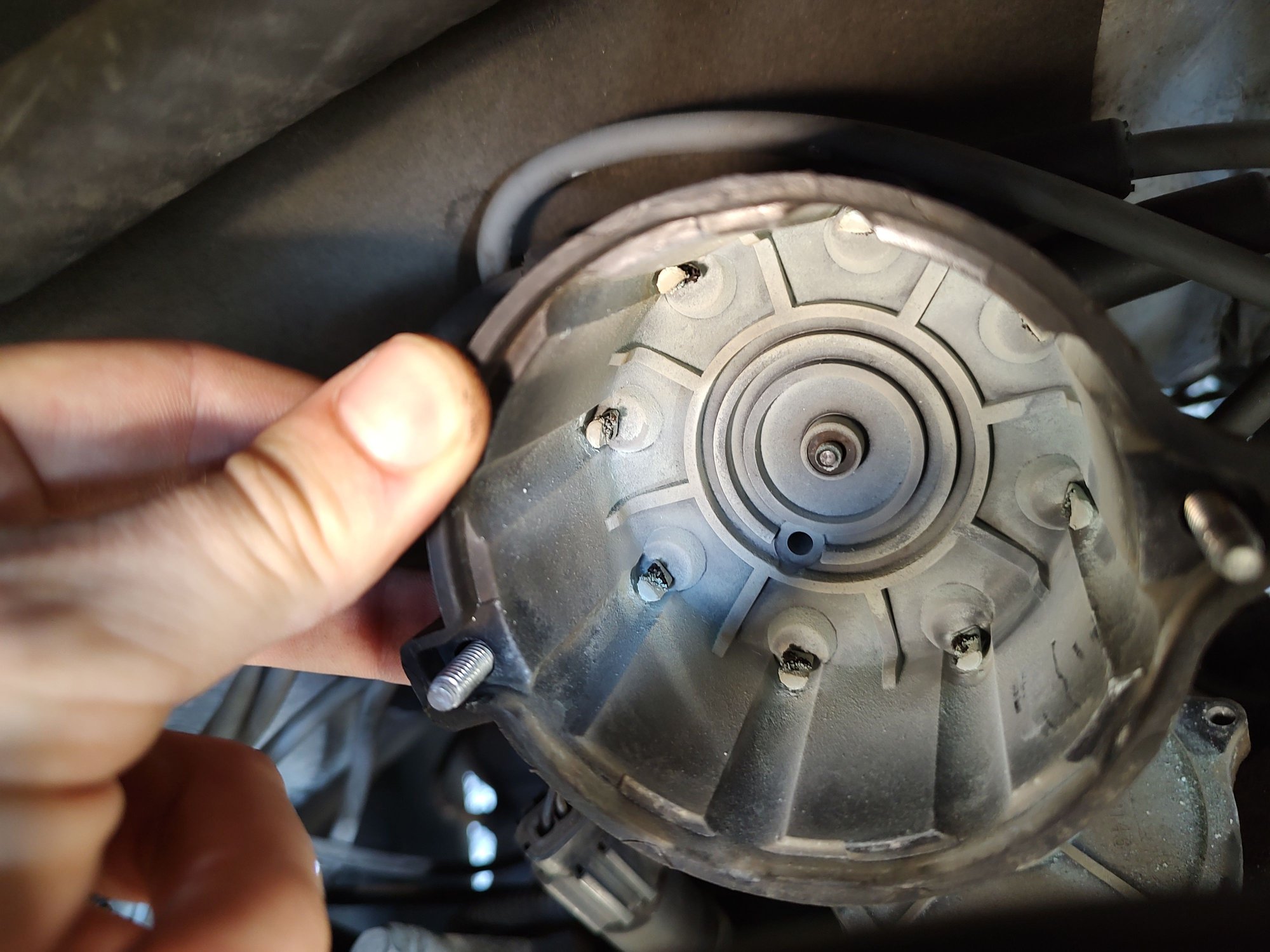 Corroded distributor cap