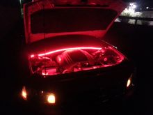 Under hood with red LED's