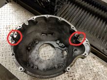 Different diameter bolts circled here, in the old broken housing 