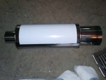 apex N1 muffler with a 3.5" outlet with burnt tip
