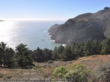 The view from an overlook above the Golden Gate Bridge