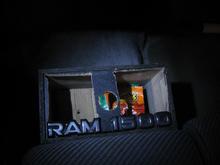 my homemade cup and chip holder with ram badge  what do you think? i will post more pics.