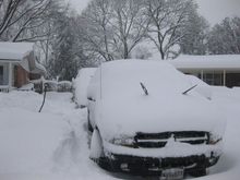Some snow, I did manage to push out of the drifts and get to a store with a list of essentials from the neighbors.