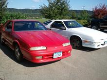 Needs paint, next to it is my old 1990 daytona VNT pilot car.