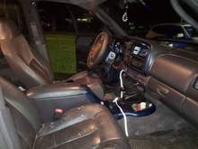 Interior custom painted with color match patriot blue metallic