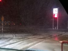 Stratford Texas, after 3 hrs of driving in the blizzard.