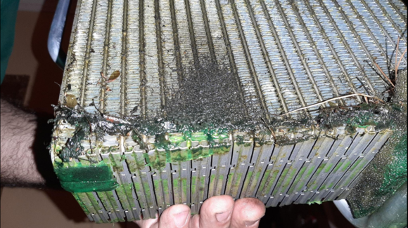 Old evaporator - oil and dye everywhere