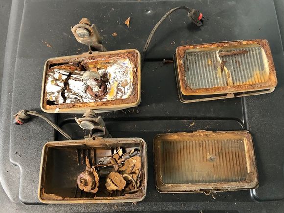 Destroyed fog lamps