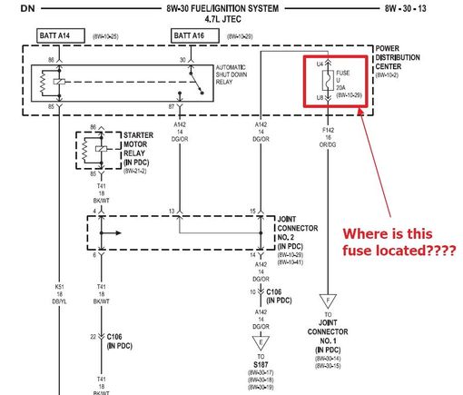 Circuit diagram from service manual pg 8W-30-13 