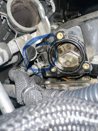 I circled were the plastic tab was hitting the pipe 