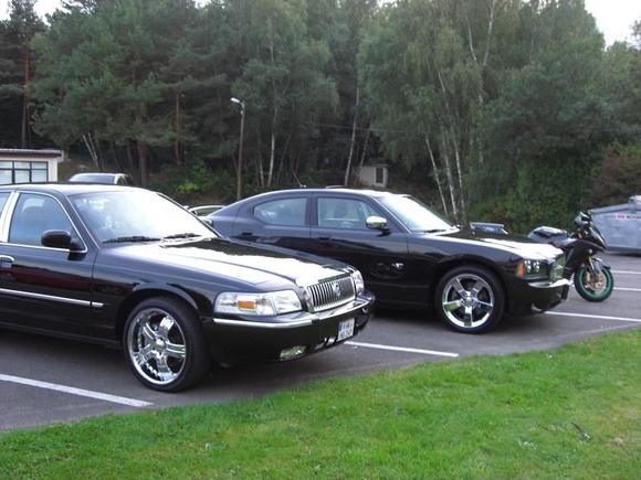 my friends mercury and my charger along with my bike