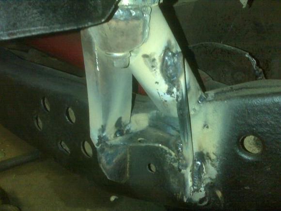 angled to clear tire