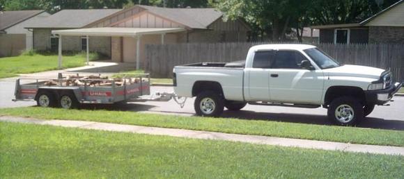 Went and hauled two ricks of wood today from Tallequah OK. I still need to stack about a half rick out back. Now I have my winter wood. :)