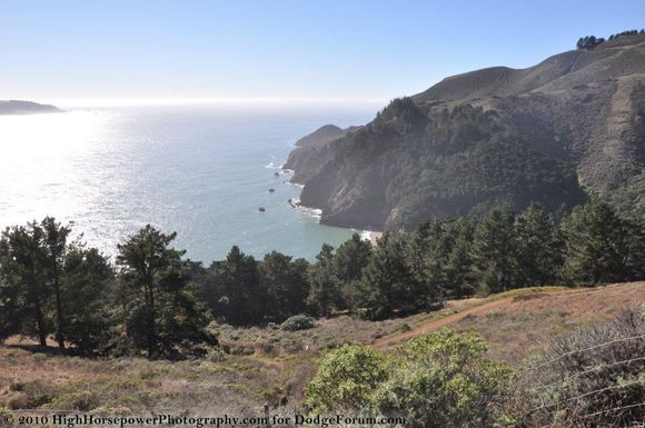 The view from an overlook above the Golden Gate Bridge